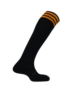 Prostar Mercury 3 Stripe Clearance Football Socks Black/Tangerine PRO-126
