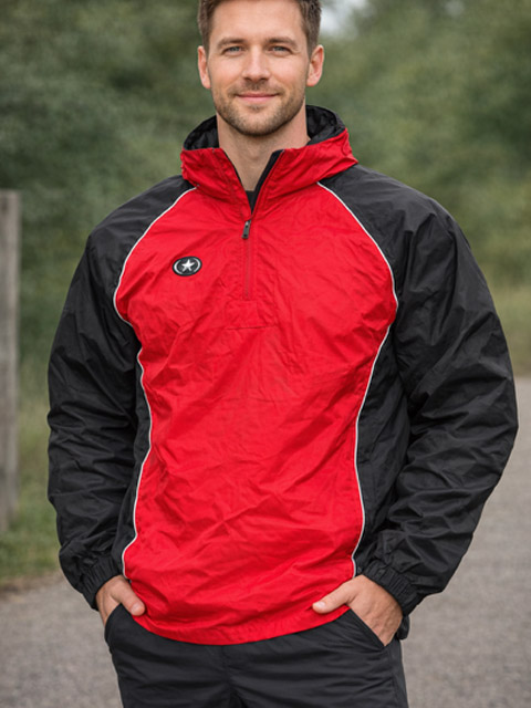 Prostar Clearance 1/4 Zip Rain Jacket - Red/Black BX3