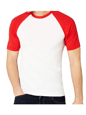 Fruit of the Loom Baseball Tee Clearance T-Shirt - White/Red