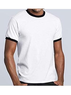 Gildan Ringed Clearance T-Shirt - White/Black