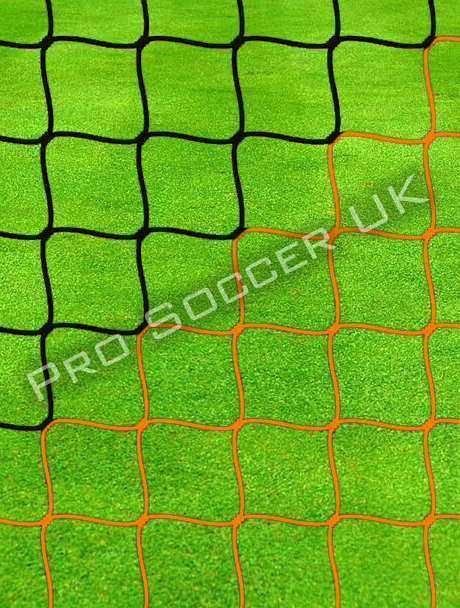 24ft x 8ft 3mm Black/Orange Striped Football Net