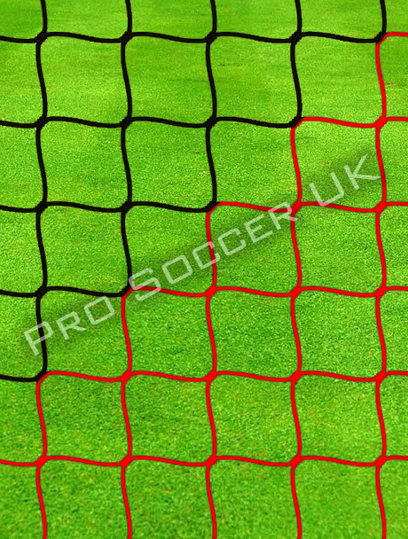 24ft x 8ft 3mm Black/Red Striped Football Net
