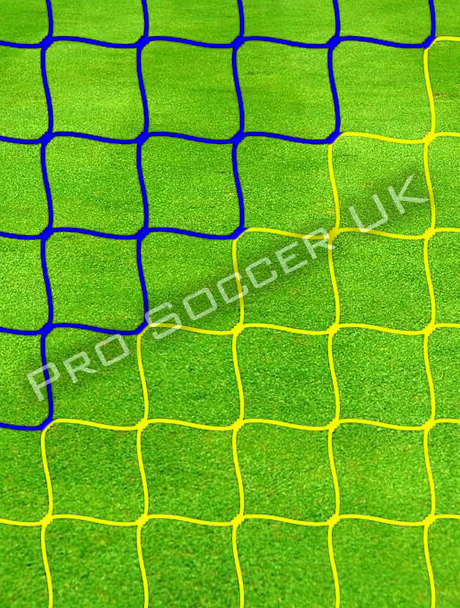 24ft x 8ft 3mm Blue/Yellow Striped Football Net