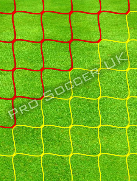 24ft x 8ft 3mm Red/Yellow Striped Football Net