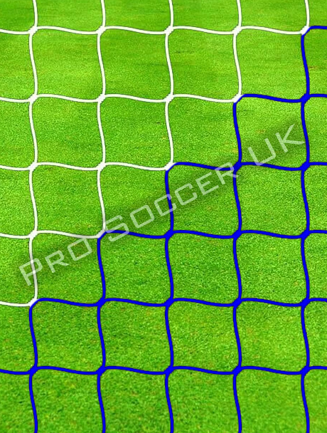 24ft x 8ft 3mm White/Blue Striped Football Net