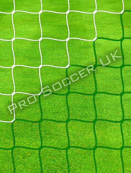 24ft x 8ft 3mm White/Green Striped Football Net