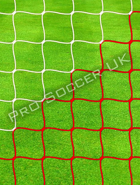 24ft x 8ft 3mm White/Red Striped Football Net