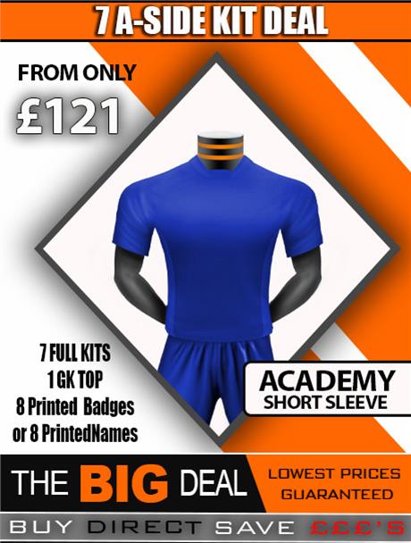 Academy 7 Aside Short Sleeve Full Kit Deal