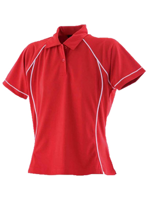 Womens Piped Performance Polo Shirt