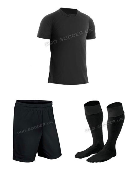 Academy Black Short Sleeve Football Kits