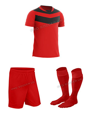 Euro Red/Black SS Discount Football Kits