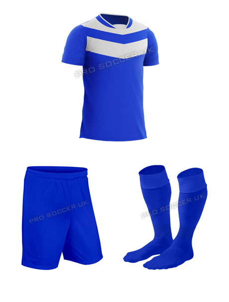 Euro Blue/White Short Sleeve Football Kits