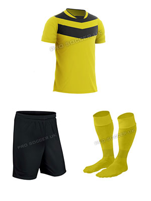 Euro Yellow/Black SS Discount Football Kits