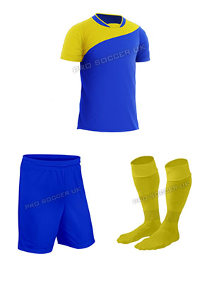 Lagos III Blue/Yellow Short Sleeve Football Kits