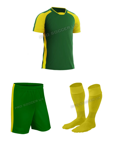 Legend 2 Yellow/Green Short Sleeve Football Kits