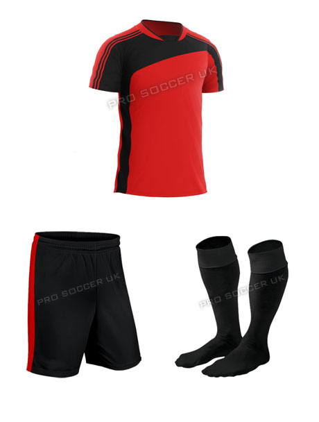 Striker II Red/Black Short Sleeve Football Kits