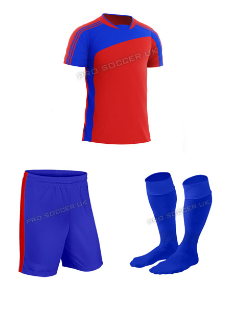 Striker II Red/Blue Short Sleeve Football Kits