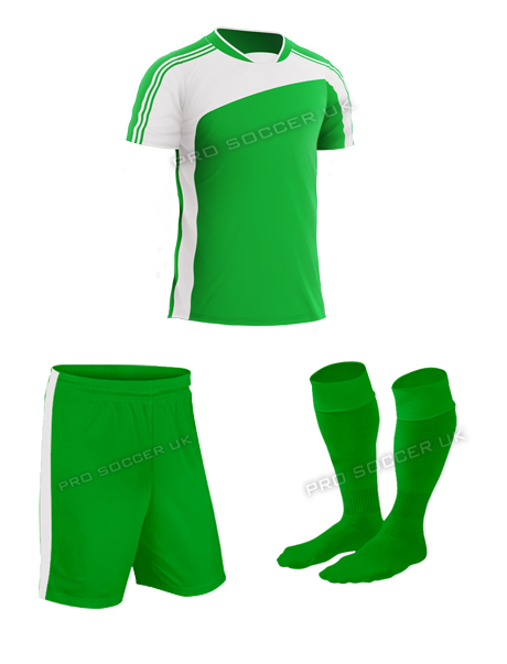 Striker II Green/White Short Sleeve Football Kits