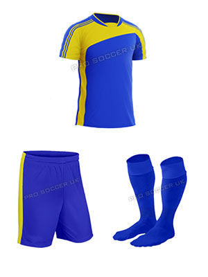 Striker II Blue/Yellow Short Sleeve Football Kits