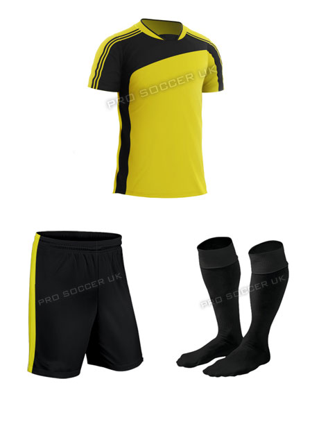Striker II Yellow/Black Short Sleeve Football Kits