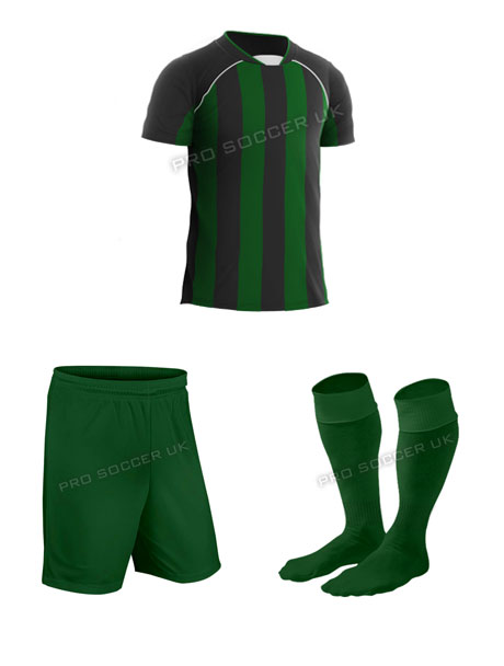 Team Green/Black Short Sleeve Football Kits