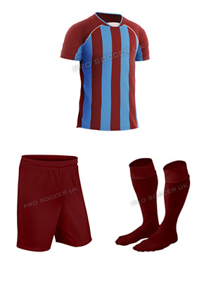 Team Maroon/Sky Short Sleeve Football Kits