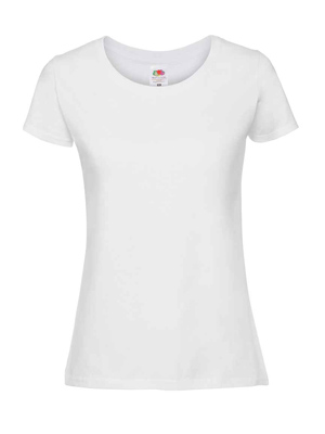 Fruit of the Loom Ladies Fit Plain Clearance T-Shirt - White
