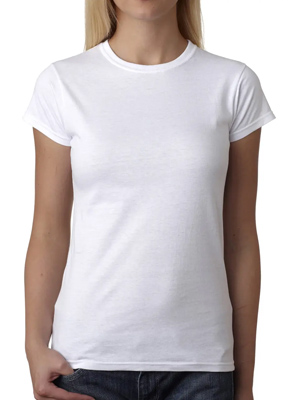 Gildan Ladies Plain Clearance T-Shirt - White