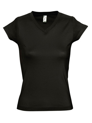 Sols Womens Plain Clearance V Neck T-Shirt - Black