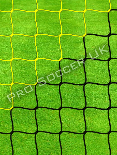 24ft x 8ft 3mm Yellow/Black Striped Football Net