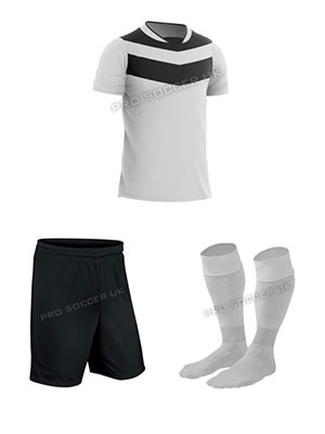 Euro White/Black Short Sleeve Football Kits
