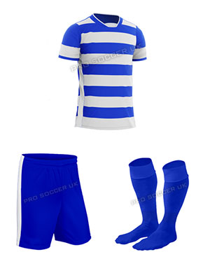 Hoop Blue/White Short Sleeve Football Kits