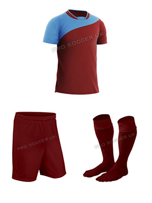 Lagos III Maroon Short Sleeve Football Kits