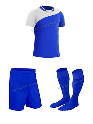 Lagos III Blue/White Short Sleeve Football Kits