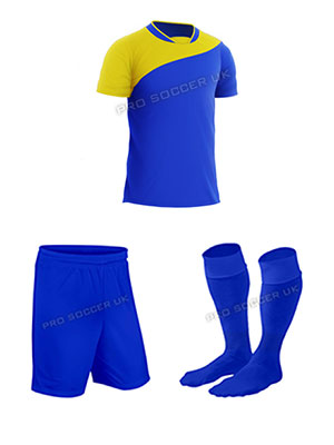 Lagos III Blue/Yellow Short Sleeve Football Kits
