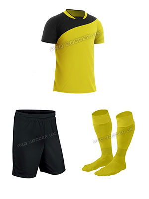 Lagos III Yellow/Black Short Sleeve Football Kits