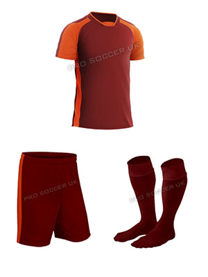 Legend 2 Maroon/Orange Short Sleeve Football Kits