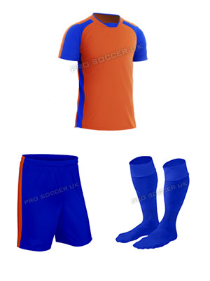 Legend 2 Blue/Orange Short Sleeve Football Kits