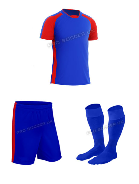 Legend 2 Blue/Red Short Sleeve Football Kits