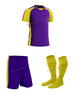 Legend 2 Yellow/Purple Short Sleeve Football Kits
