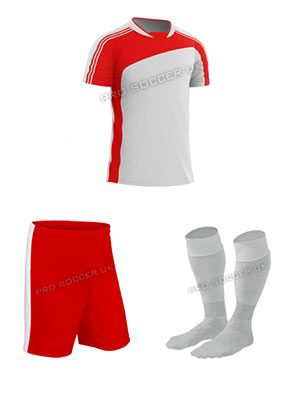Striker II White/Red Short Sleeve Football Kits