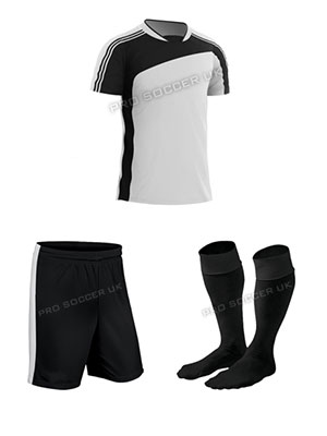 Striker II White/Black Short Sleeve Football Kits