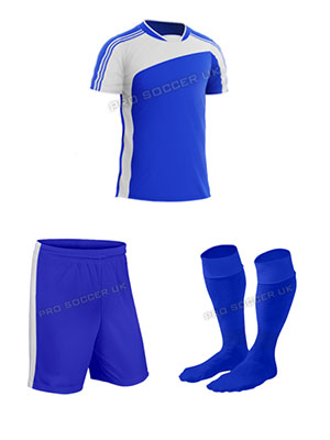 Striker II Blue/White Short Sleeve Football Kits