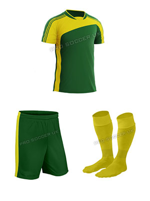 Striker II Yellow/Green Short Sleeve Football Kits