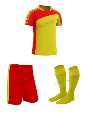 Striker II Yellow/Red Short Sleeve Football Kits