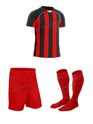 Team Red/Black Short Sleeve Football Kits