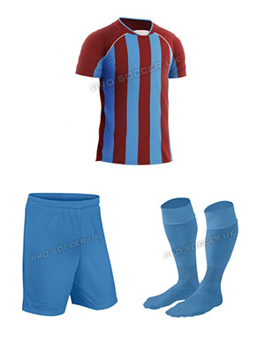 Team Maroon/Sky Short Sleeve Football Kits