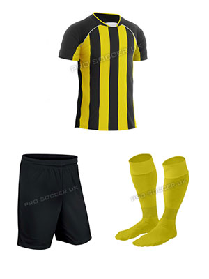 Team Yellow/Black Short Sleeve Football Kits
